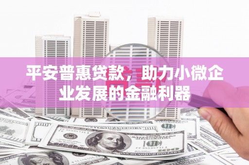 宜川平安普惠贷款，助力小微企业发展的金融利器