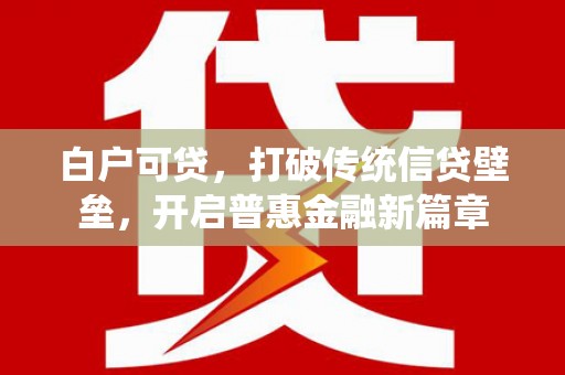 宜川白户可贷，打破传统信贷壁垒，开启普惠金融新篇章