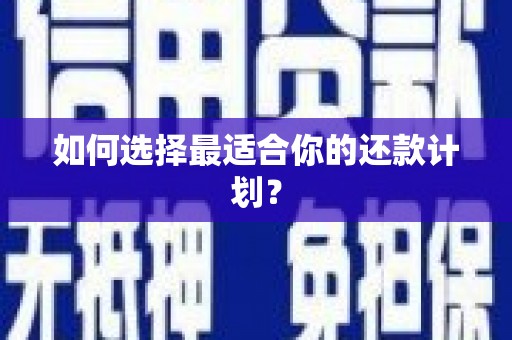 宜川如何选择最适合你的还款计划？