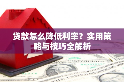 宜川贷款怎么降低利率？实用策略与技巧全解析